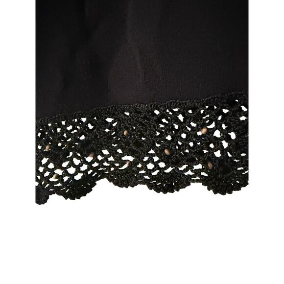 Notations Women's Size XL Black Skirt Crochet Bottom with Beads - Picture 2 of 4